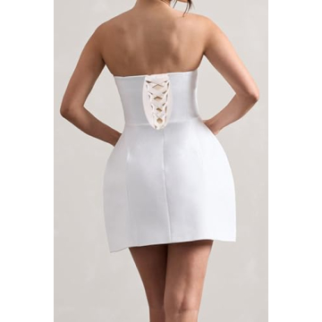 Strapless Satin Short Homecoming Dress for Women Prom Wedding