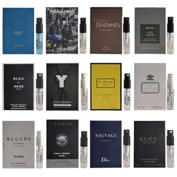 Men's Cologne Samples Fragrance Designer Perfume Sampler Set Most Popular Top Designer Brands Sample...