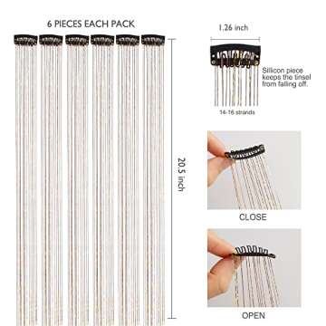 SEPTBEAM Hair Tinsel Extensions for Vibrant Style