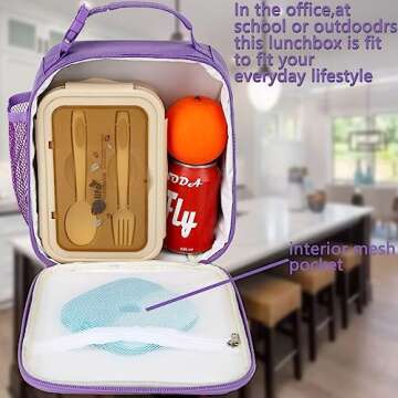 FlowFly Lunch box Insulated Soft Bag Mini Cooler Back to School Thermal Meal Tote Kit for Girls, Boy...