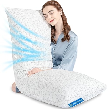 SUPA MODERN Cooling Bed Pillows for Sleeping 1 Pack Shredded Memory Foam Pillows Adjustable Cool Pil...