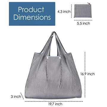 KINGMAS Eco-Friendly Reusable Grocery Bags - Compact & Washable