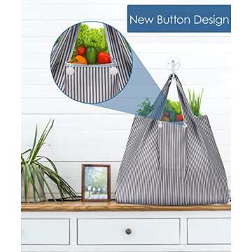 KINGMAS Eco-Friendly Reusable Grocery Bags - Compact & Washable