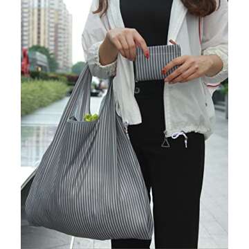 KINGMAS Eco-Friendly Reusable Grocery Bags - Compact & Washable