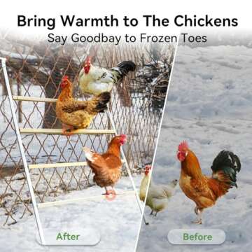 PETSFIT Square Chicken Roosting Perch, Perfect for Backyard Poultry, Chicken Perch for Coop, Easy to Assemble&Clean, Farm Chicken Toys (55" L x 40" W)