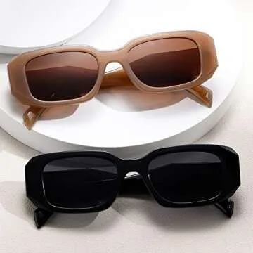KIMORN Trendy Retro Rectangle Sunglasses for All