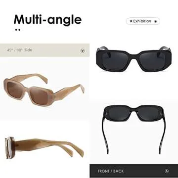 KIMORN Trendy Retro Rectangle Sunglasses for All