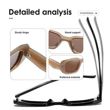 KIMORN Trendy Retro Rectangle Sunglasses for All