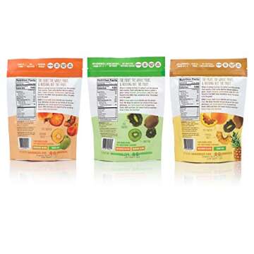 RIND Snacks Sun-Dried Skin-On Superfruit Snack Variety Pack, Tropical Blend, Orchard Blend, and Tangy Kiwi, High Fiber, No Sulfites, Antioxidants from Vitamin C, Gluten-Free, 3oz Pouch, Pack of 3