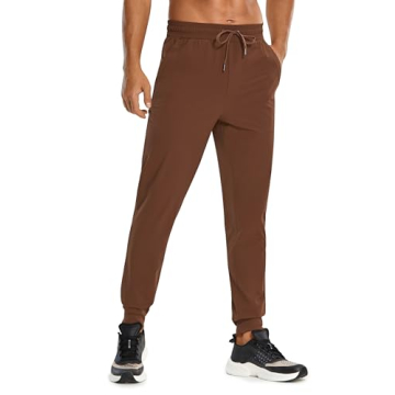 CRZ YOGA Athletic Joggers for Men - 29" Lightweight, Water-Resistant Outdoor Pants with Zip Pockets ...