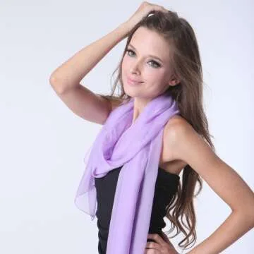 Fashionable Solid Color Chiffon Scarf - Sky Blue