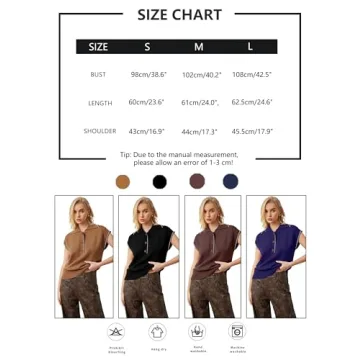 MISSACTIVER Women Casual Button Down Lapel Collar Sweater Vest Sleeveless Knit Loose Fit Stripe Trim Pullover Tank Tops(Large,Navy)