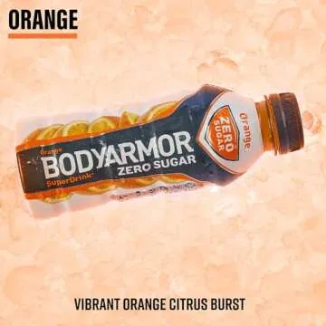 BODYARMOR ZERO Sugar Orange, Sugar Free Sports Drink - Low-Calorie Hydration - Natural Flavors with Potassium Packed Electrolytes, Antioxidants, and B-vitamins, 16 fl oz (pack of 12)