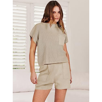 Comfortable ANRABESS Women's Summer Two Piece Outfit Set