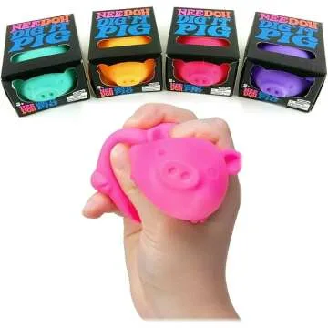 Schylling Nee Doh Dig It Pig 3 Pack Stress Balls