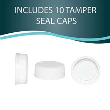 16 OZ Empty PET Plastic Juice Bottles - Pack of 10 Reusable Clear Disposable Milk Bulk Containers with Black Tamper Evident Caps Lids (10-Pack)