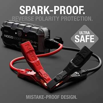 NOCO Boost Sport GB20 500A UltraSafe Car Battery Jump Starter, 12V Battery Pack, Battery Booster, Jump Box, Portable Charger and Jumper Cables for 4.0L Gasoline Engines
