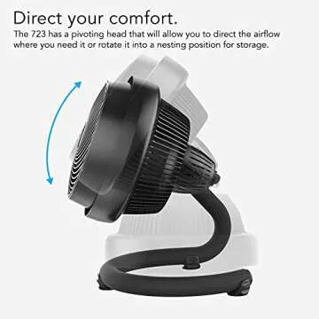 Vornado 723 Whole Room Air Circulator Fan - Black - Powerful Cooling