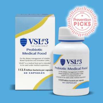 VSL #3® Probiotics for Digestive Health, IBS & UC Symptoms - 112.5B CFUs, High-Potency, Multi-Strai...