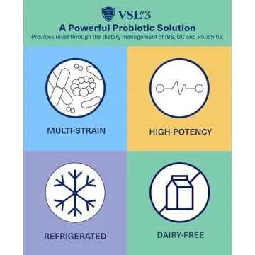 VSL #3® Probiotics for Digestive Health, IBS & UC Symptoms - 112.5B CFUs, High-Potency, Multi-Strain, Live & Refrigerated, Medical Food for Gut Health Support in Men & Women, 60 Capsules