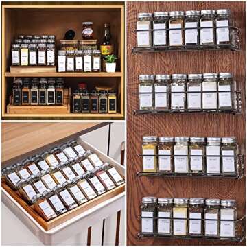 Laramaid 4oz 48Pack Glass Jars with Minimalist Labels - Stylish Spice Organization
