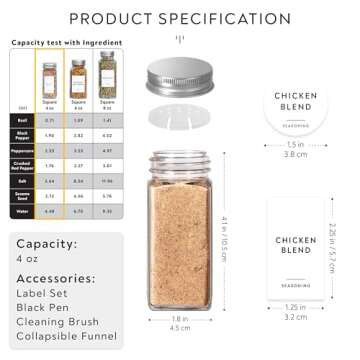 Laramaid 4oz Glass Jars 48-Pack with Labels - Stylish & Durable