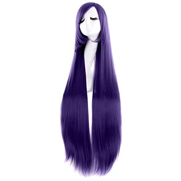 MapofBeauty 40" 100cm Anime Costume Long Straight Cosplay Wig Party Wig (Dark Purple)