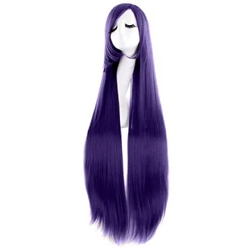 MapofBeauty 40" 100cm Anime Costume Long Straight Cosplay Wig Party Wig (Dark Purple)