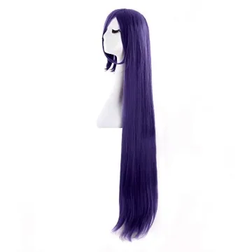 MapofBeauty 40" Synthetic Cosplay Wig - Dark Purple Long Hair
