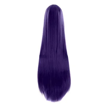 MapofBeauty 40" Synthetic Cosplay Wig - Dark Purple Long Hair