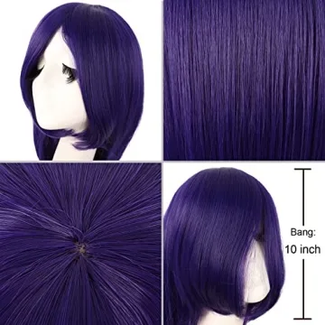 MapofBeauty 40" Synthetic Cosplay Wig - Dark Purple Long Hair