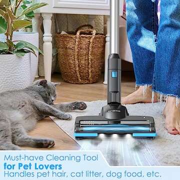 Oraimo Vacuum Cleaner for Home, Self-Standing Cordless Vacuum, 6-in-1 Stick Vacuum with Rechargeable Battery, 35min Max, Lightweight Handheld Vacuum Cordless for Pet Hair Hard Floor Carpet Stair