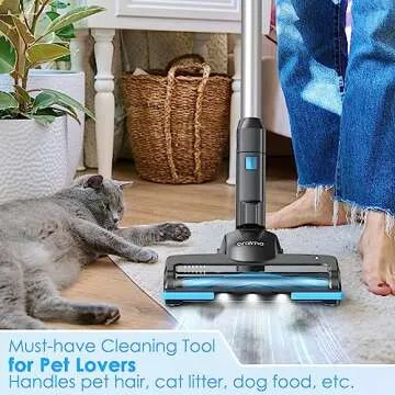Oraimo Vacuum Cleaner for Home, Self-Standing Cordless Vacuum, 6-in-1 Stick Vacuum with Rechargeable Battery, 35min Max, Lightweight Handheld Vacuum Cordless for Pet Hair Hard Floor Carpet Stair