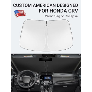 Proadsy 2025 Upgrade Windshield Sun Shade Custom Fit 2017-2022 Honda CRV Sunshade 4-Layer Foldable F...