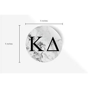 Kappa Delta Greek Sorority Sticker 5x5 White Marble Decal