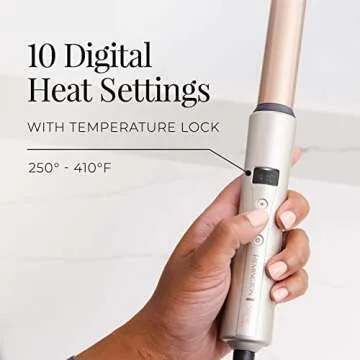 REMINGTON Shine Therapy Argan Oil & Keratin Infused 1 Inch Straight Barrel Curling Wand for Loose Waves, Includes Heat Glove