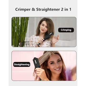 DSHOW Hair Crimper with 4 Interchangeable Plates for Women