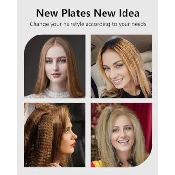 DSHOW Hair Crimper with 4 Interchangeable Plates for Women