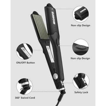 DSHOW Hair Crimper with 4 Interchangeable Plates for Women