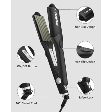 DSHOW Hair Crimper with 4 Interchangeable Plates for Women