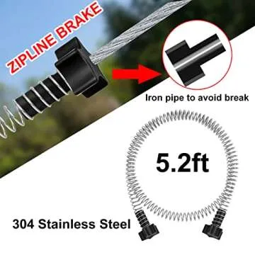 EDOSTORY 98 Feet Backyard Zip Line Kit for Kids and Adult Up Outdoor to 330lb with Stainless Steel Ziplines Spring Brake and Safety Harness, Christmas and Birthday Gifts for Kids(Red)