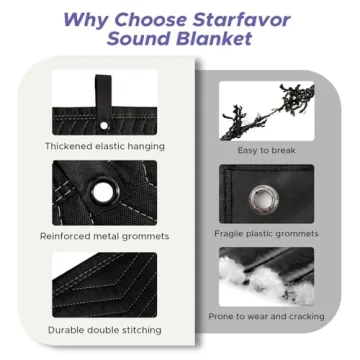 Starfavor Large Soundproof Blankets Noise Reduction Light Blocking