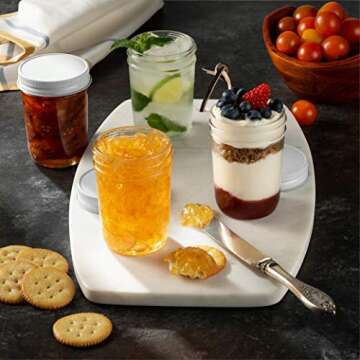 Paksh Novelty - Food Storage Container - Glass Mason Jars - Regular Mouth Jam Jelly Jars, Metal Airtight Lid, Preserving, Decorating, Canning Jar, Craft and Dry Food Storage (8 Ounce)