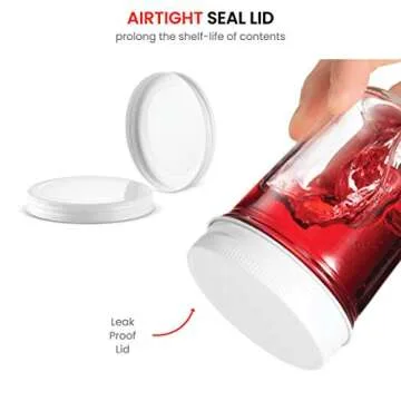 8-Ounce Glass Mason Jars with Airtight Lids for Storage