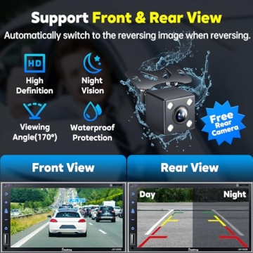 Double Din Car Stereo with Wireless Apple Carplay and Android Auto