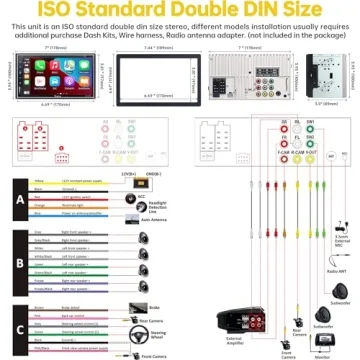 Double Din Car Stereo with Wireless Apple Carplay and Android Auto