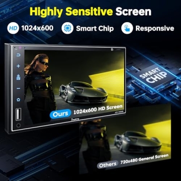 Double Din Car Stereo with Wireless Apple Carplay and Android Auto