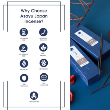 Asayu Japan Natural Low Smoke Agarwood Incense Sticks