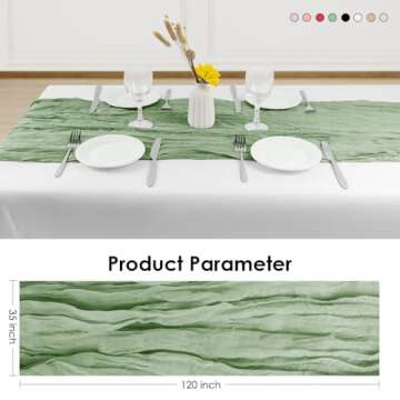 Isaspire Cheesecloth Table Runner for Elegant Table Decor