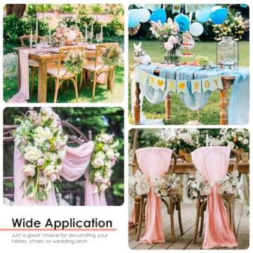 Isaspire Cheesecloth Table Runner for Elegant Table Decor